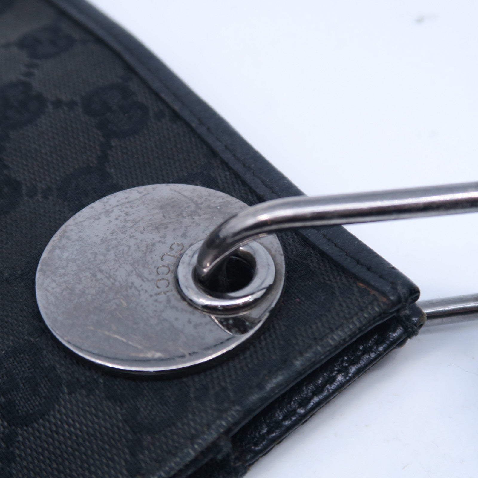 GUCCI 帆布Cross Carry bag銀扣肩背袋黑色