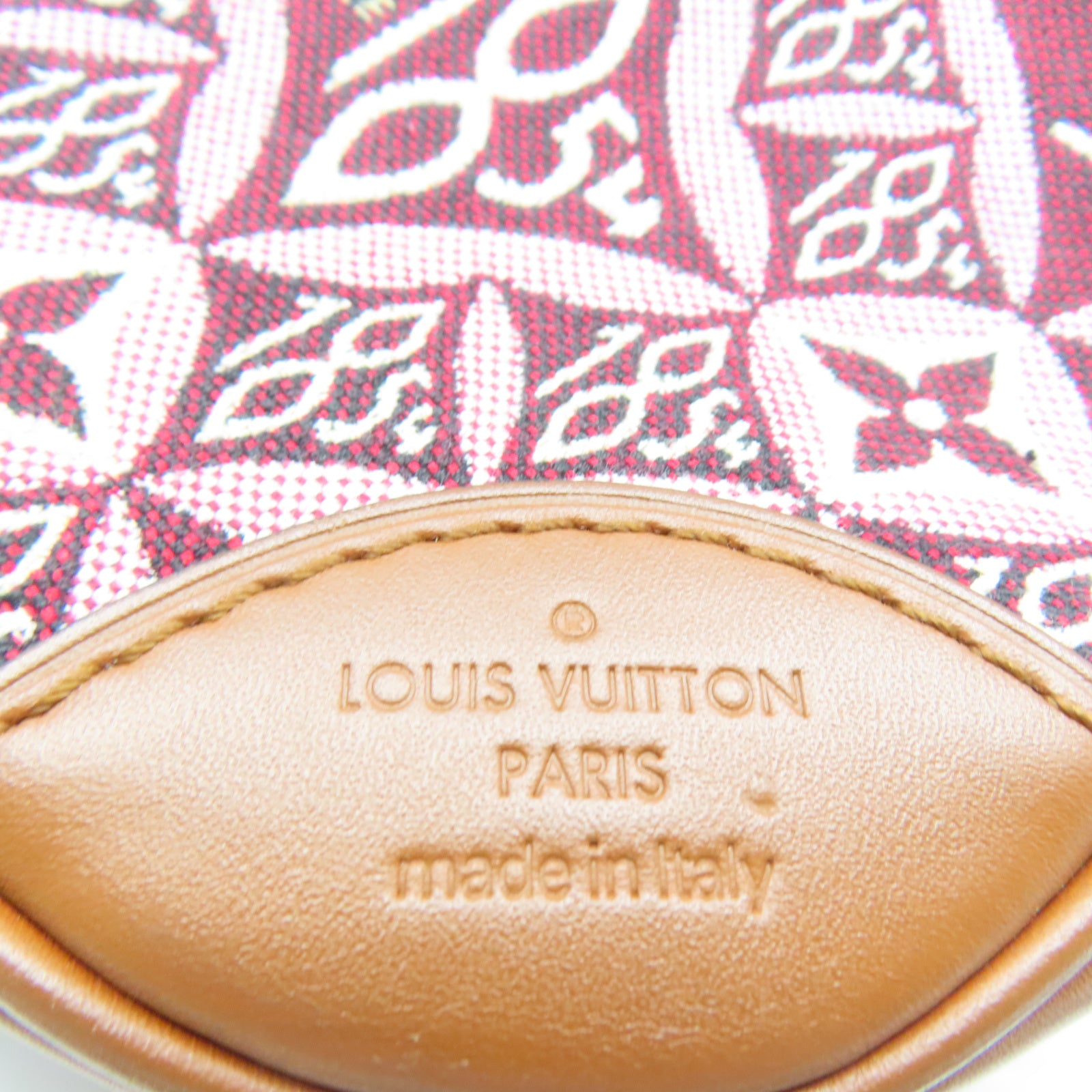 LOUIS VUITTON 【激減優惠】帆布Deauville Mini金扣肩背袋紅色/棕色