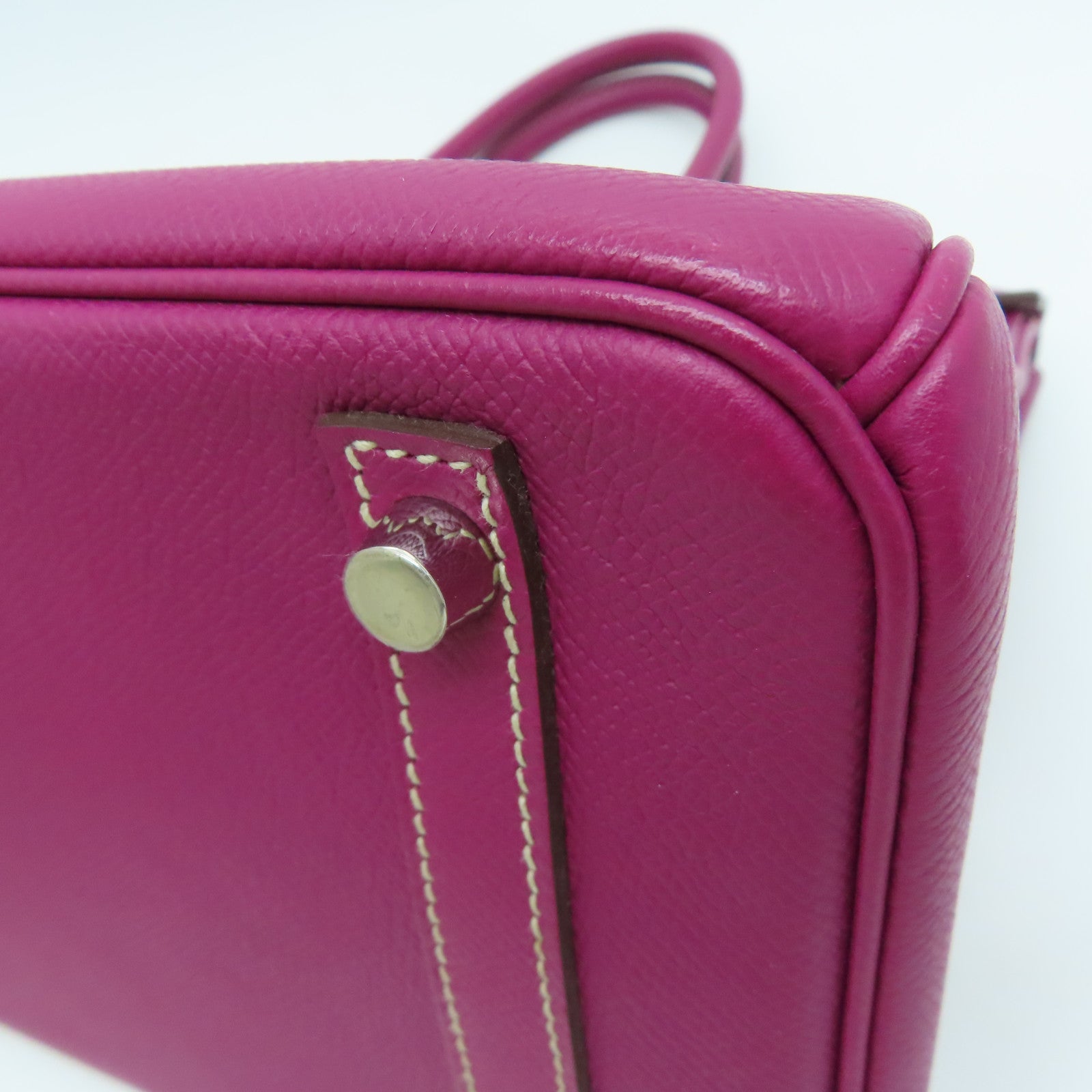 HERMES Epsom皮革Birkin 30銀扣手挽袋Tosca桃紫色