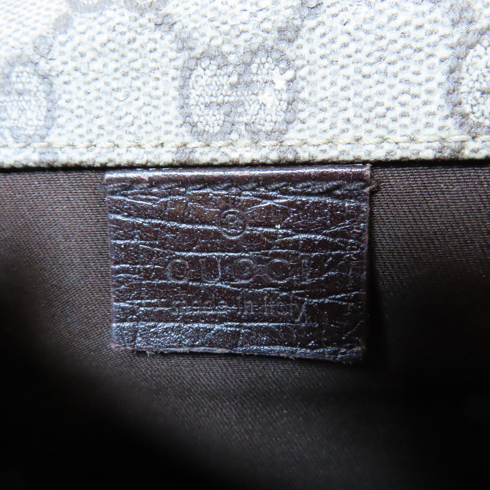 GUCCI 塗層帆布Shoulder Bag銀扣肩背袋啡色