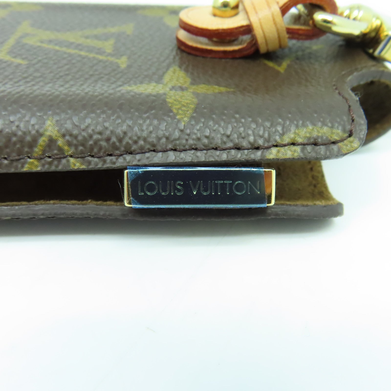 LOUIS VUITTON Monogram Case金扣手機袋啡色