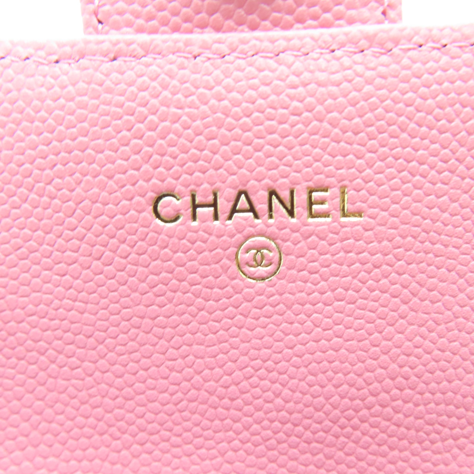 CHANEL 菱格Caviar皮革Chain Shoulder金扣链带肩背袋粉红色