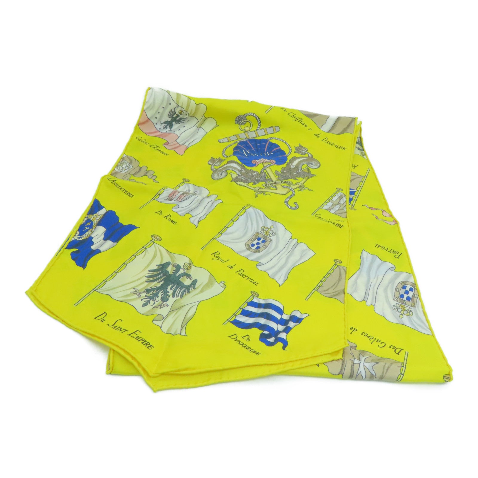 HERMES 絲質Maxi Twilly Scarf絲巾黃色