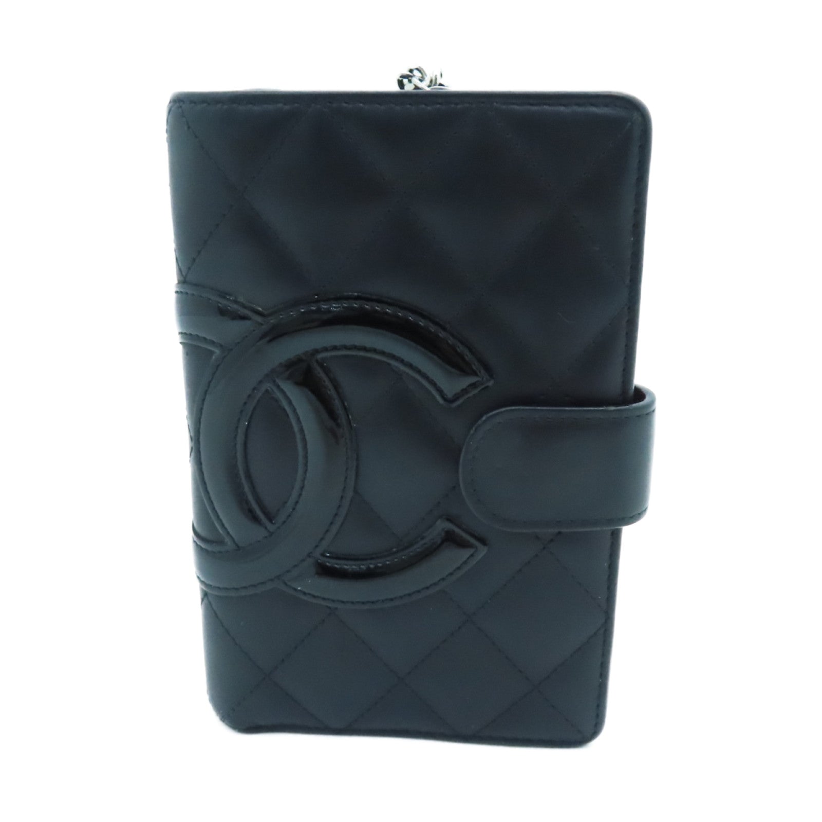 CHANEL rhombic cowhide leather Wallet wallet black