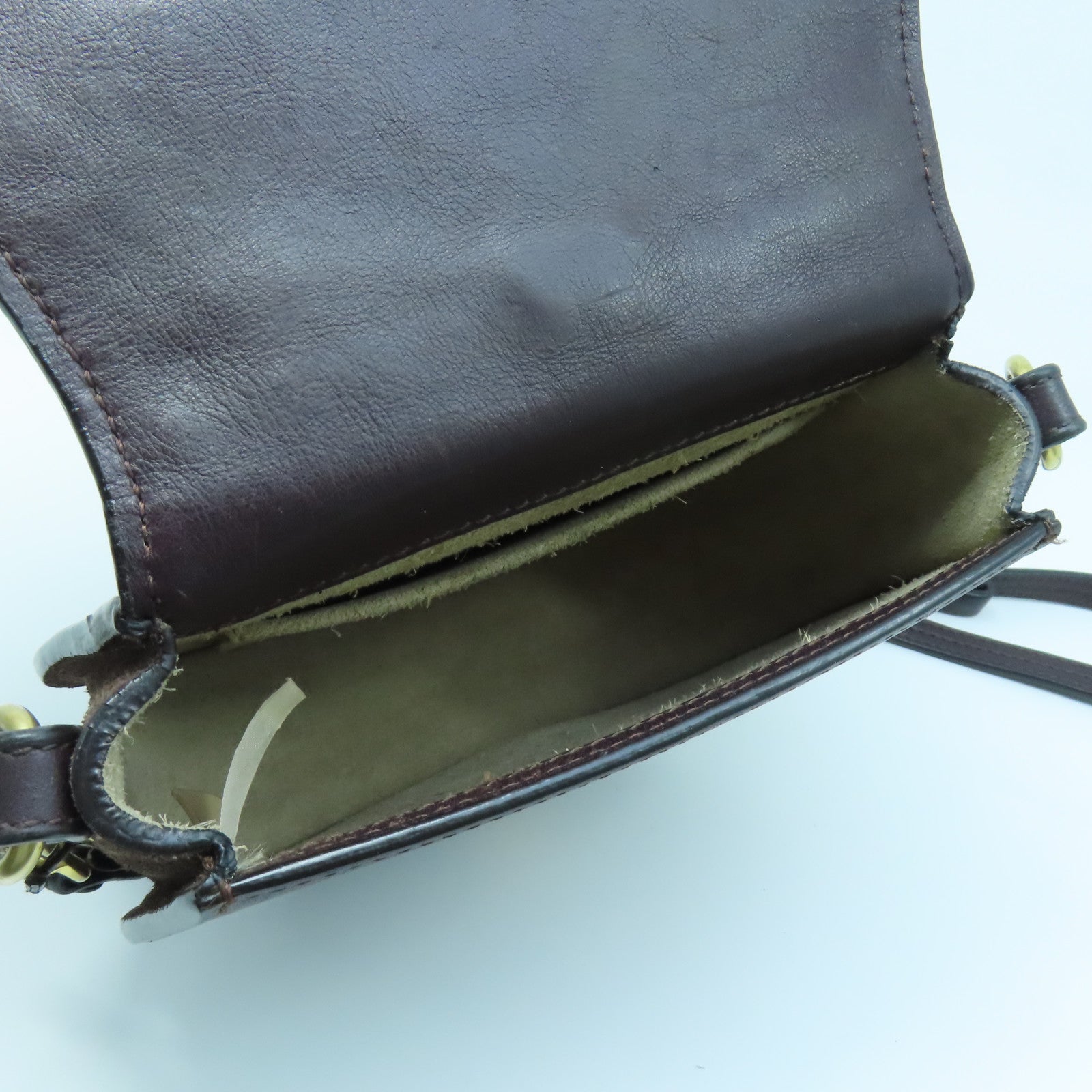 Chloe Leather Bracelet Nile Gold Buckle Shoulder Bag Brown