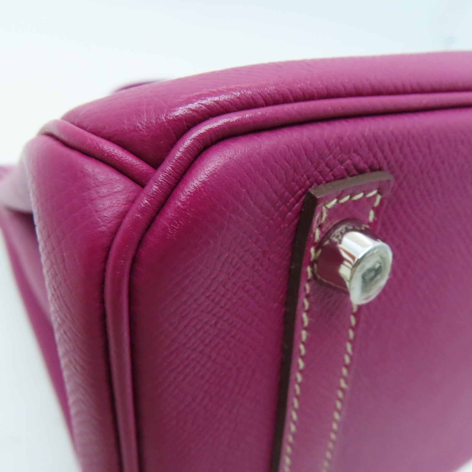 HERMES Epsom皮革Birkin 30銀扣手挽袋Tosca桃紫色