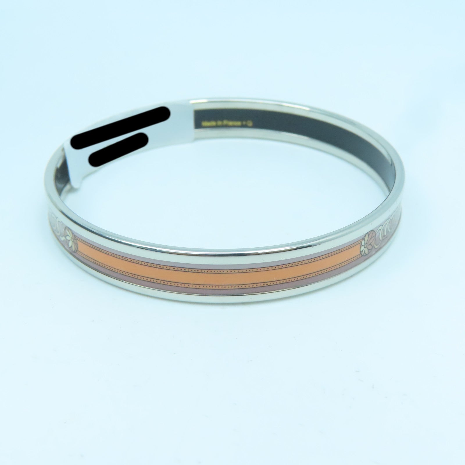 HERMES Metal Bangle Pink/Orange/Silver