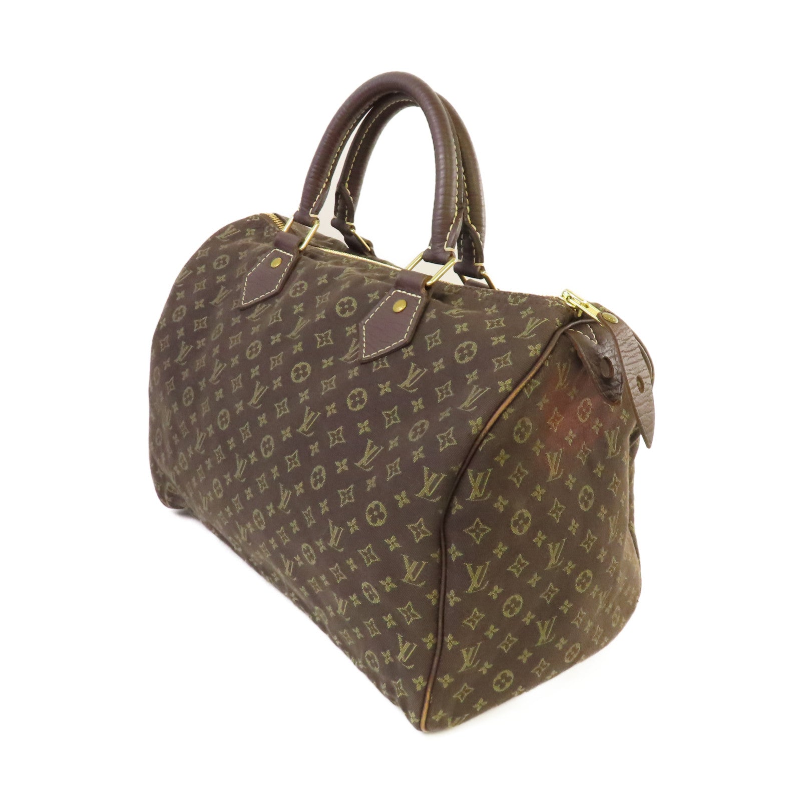 LOUIS VUITTON Monogram Mini Speedy 30 Handbag金扣手挽袋啡色