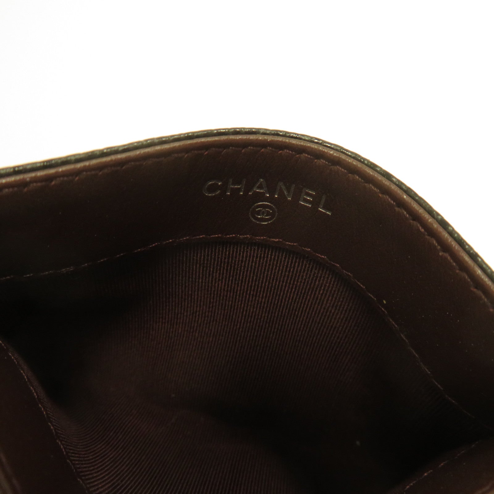 CHANEL 菱格Caviar皮革Card Holder銀扣卡片套黑色