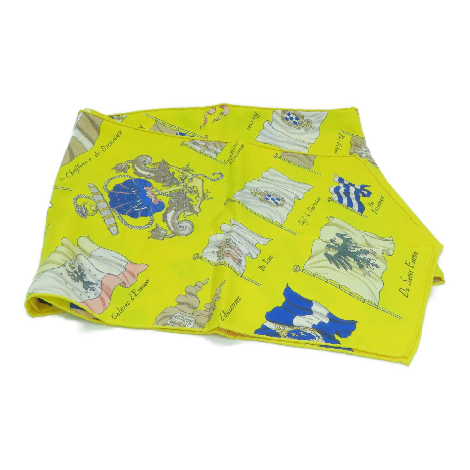 HERMES 絲質Maxi Twilly Scarf絲巾黃色