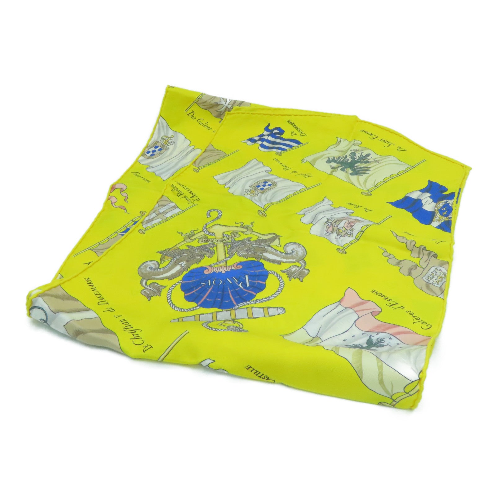 HERMES 絲質Maxi Twilly Scarf絲巾黃色