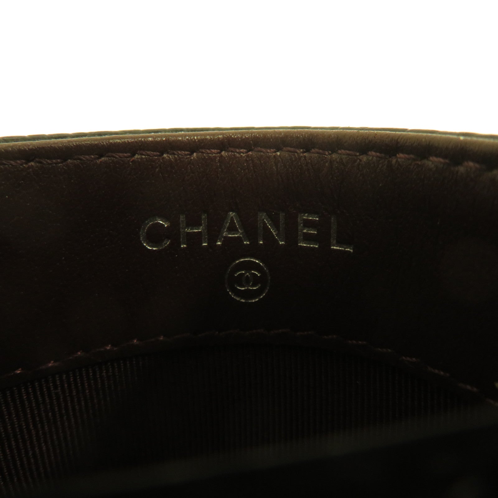 CHANEL 菱格Caviar皮革Card Holder銀扣卡片套黑色