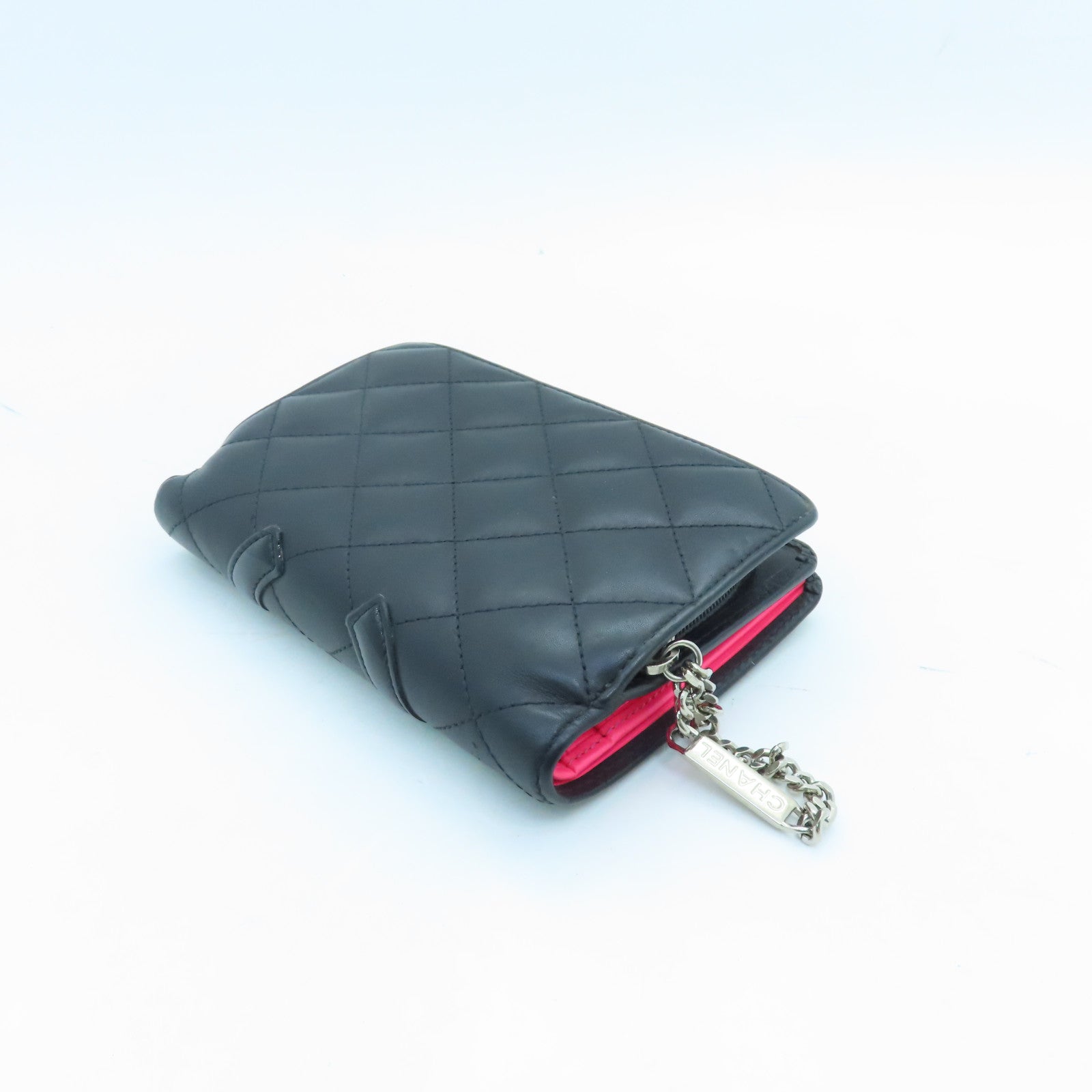CHANEL rhombic cowhide leather Wallet wallet black