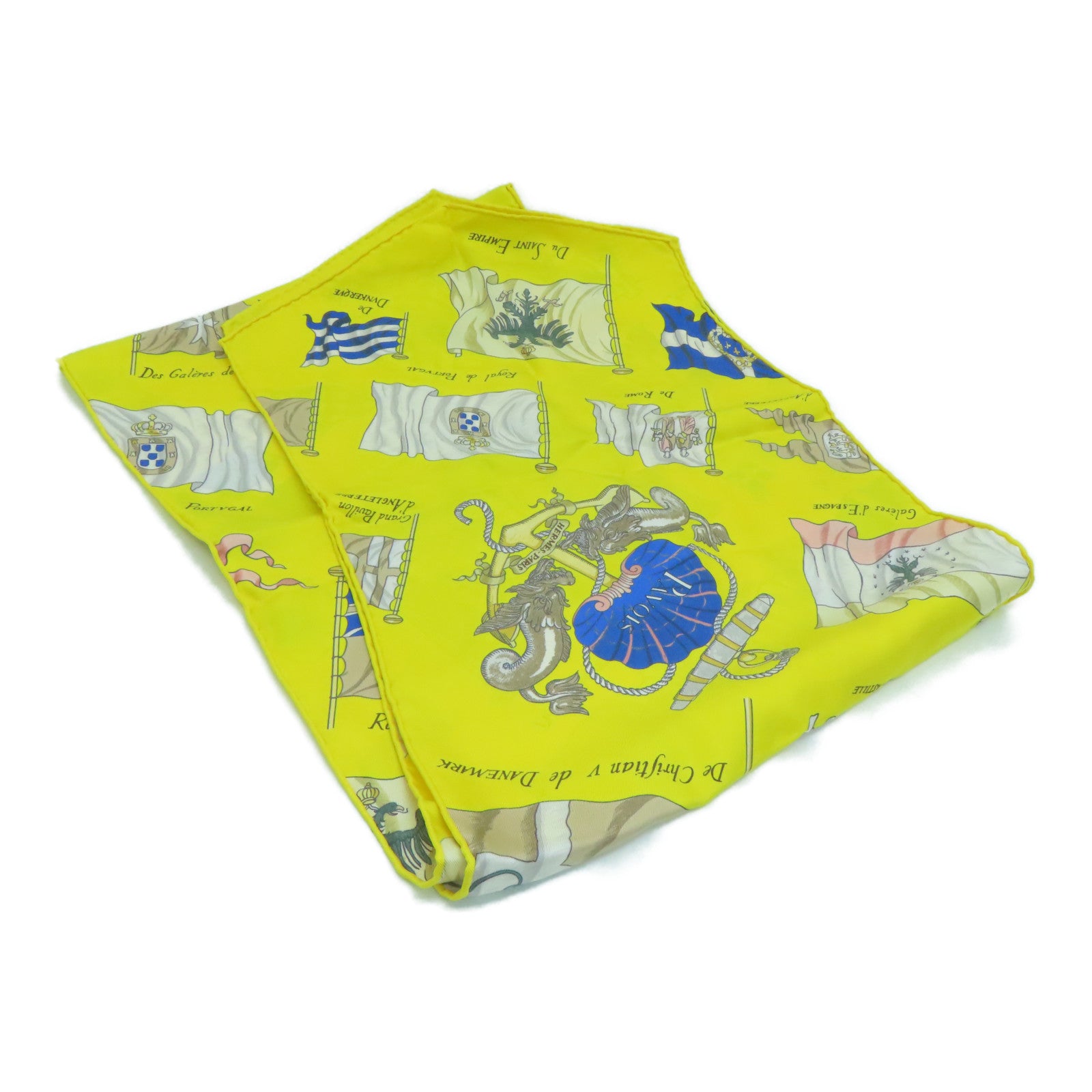 HERMES 絲質Maxi Twilly Scarf絲巾黃色