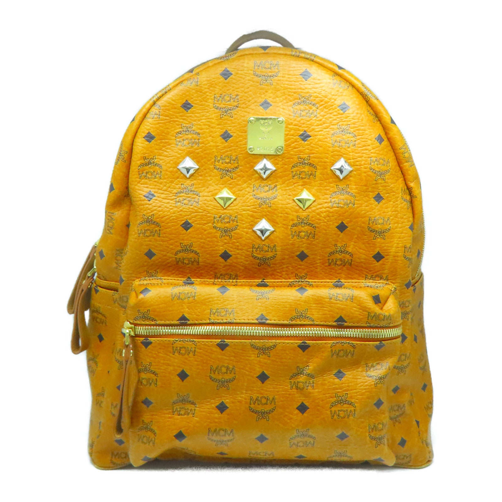 MCM 牛皮皮革Backpack金扣背包啡色