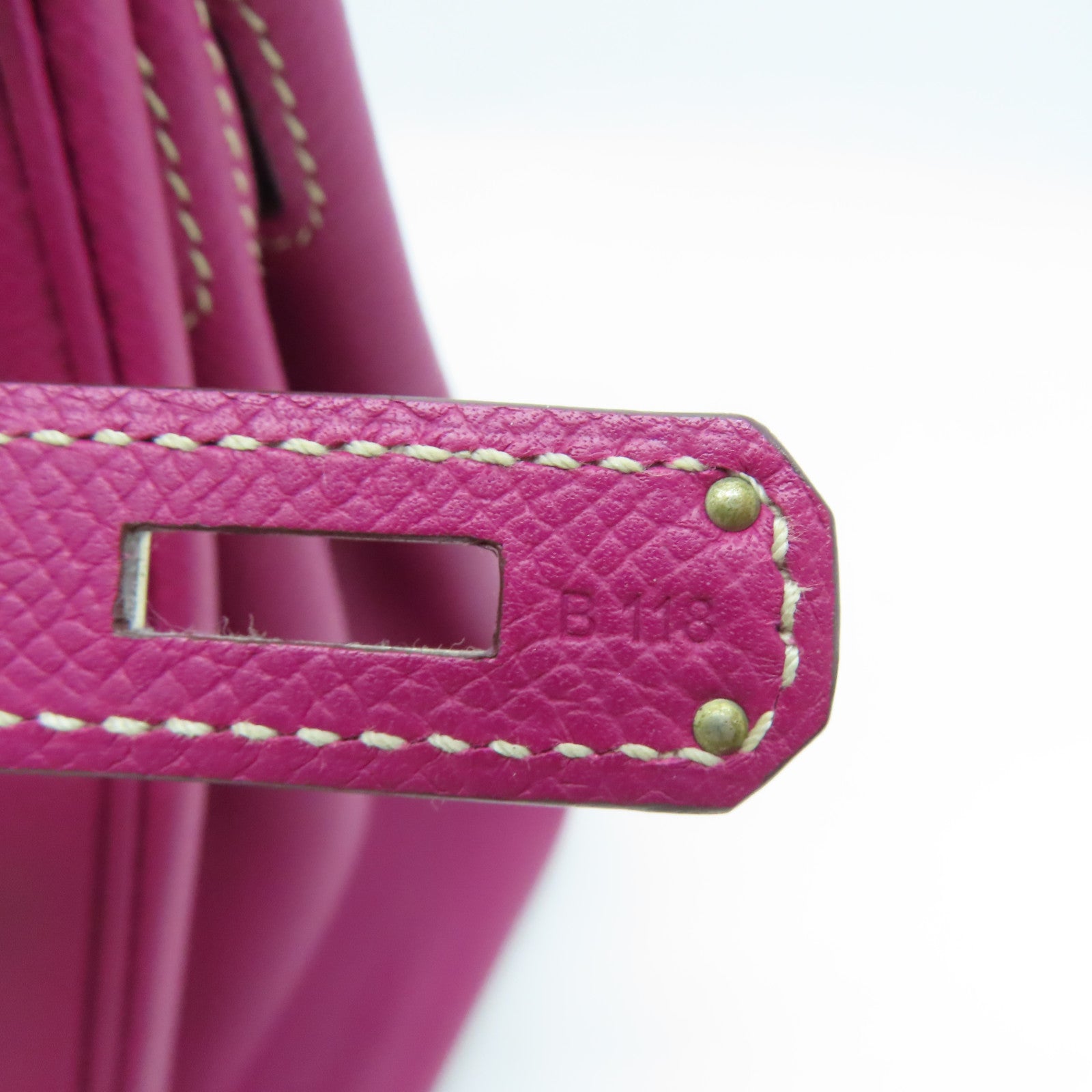 HERMES Epsom皮革Birkin 30銀扣手挽袋Tosca桃紫色