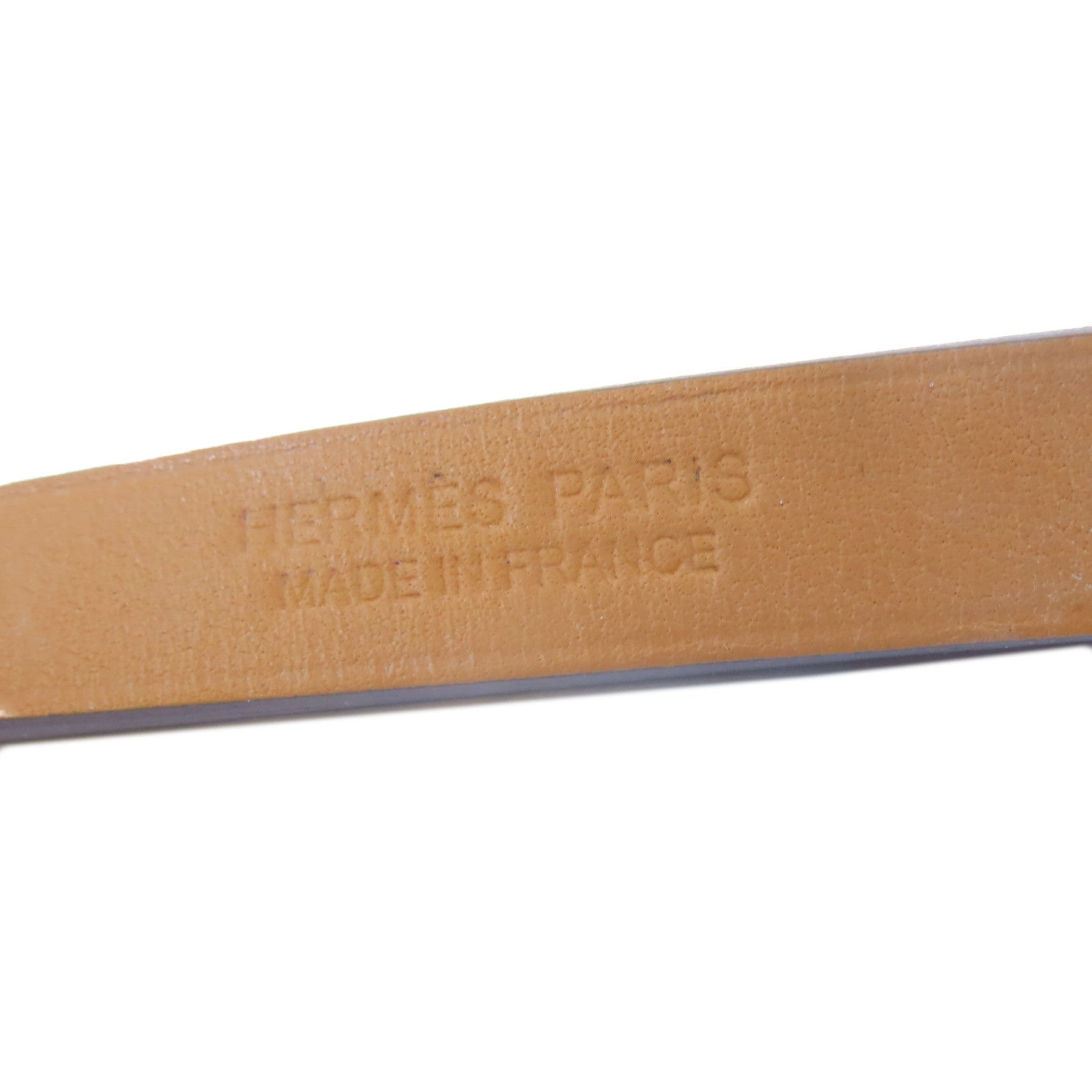 HERMES 皮革/金屬Mini Kelly Double Tour手鐲大象灰色#16cm