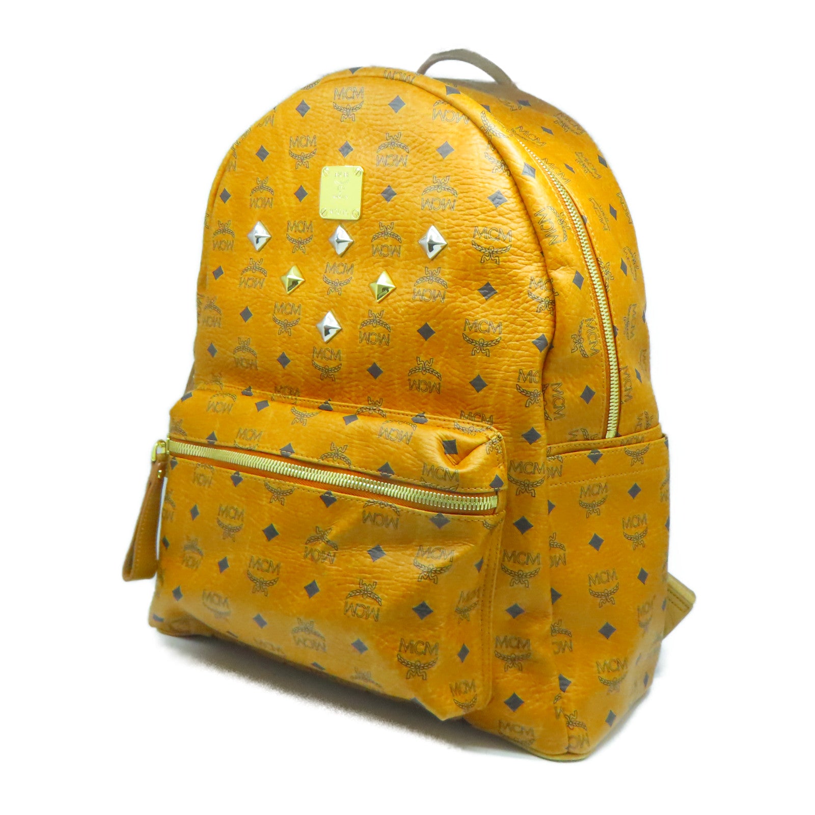 MCM 牛皮皮革Backpack金扣背包啡色