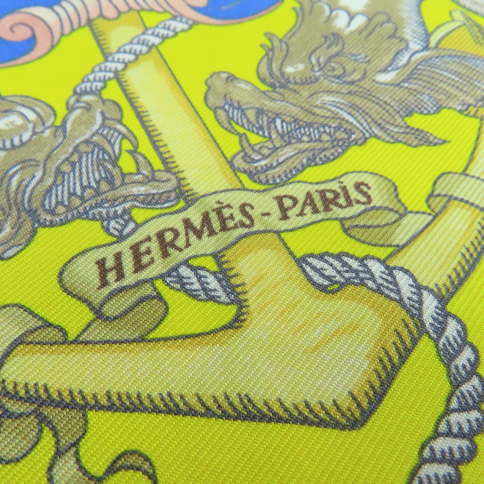 HERMES 絲質Maxi Twilly Scarf絲巾黃色