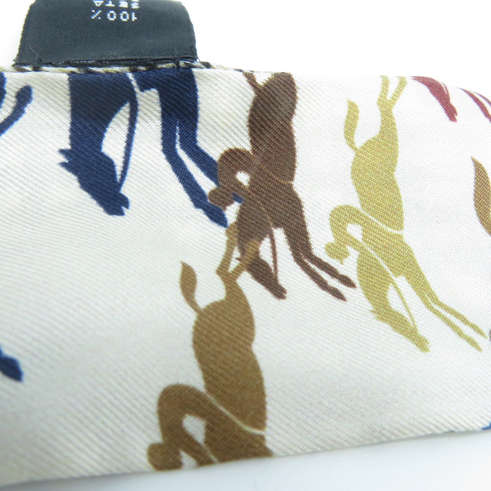 Longchamp 絲質Scarf圍巾藍色/啡色/白色