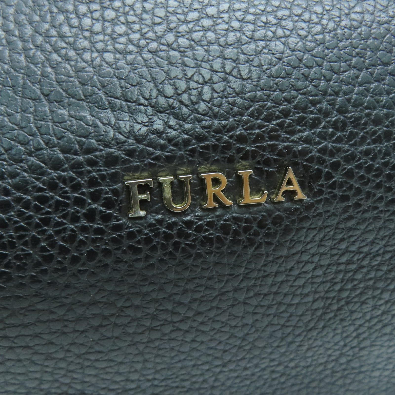 Furla 皮革Shoulder Bag金扣肩背袋黑色