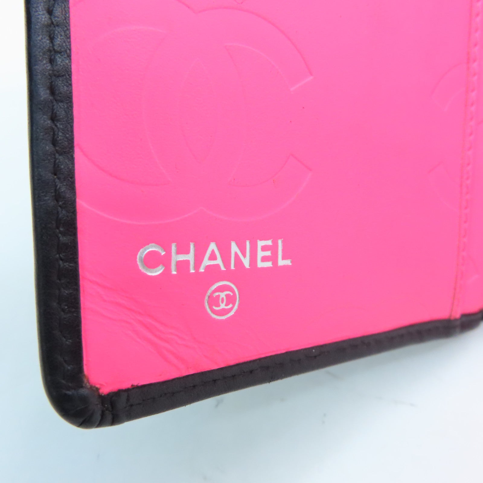CHANEL rhombic cowhide leather Wallet wallet black