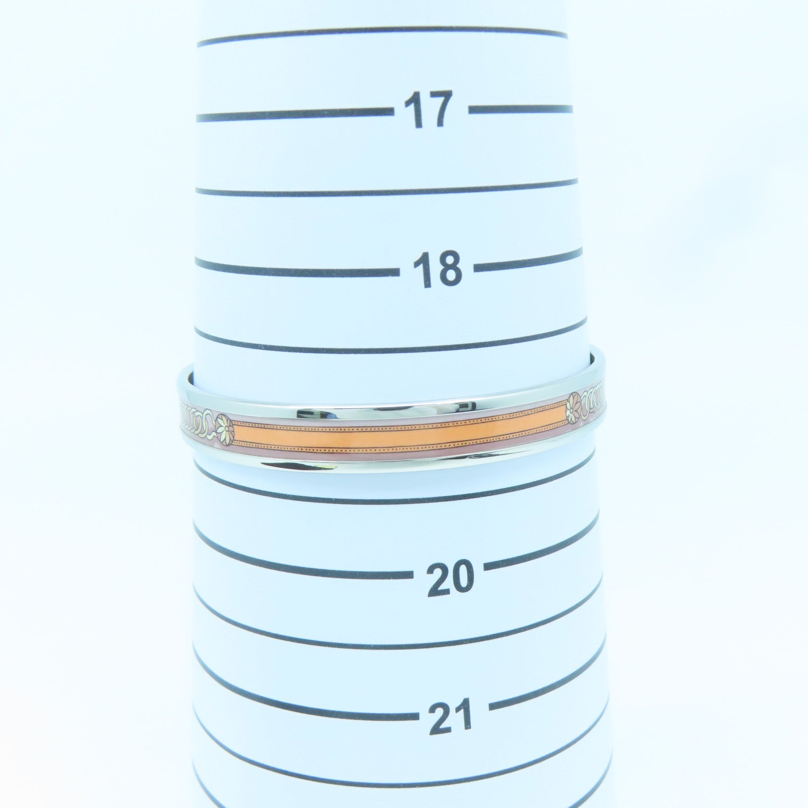 HERMES Metal Bangle Pink/Orange/Silver