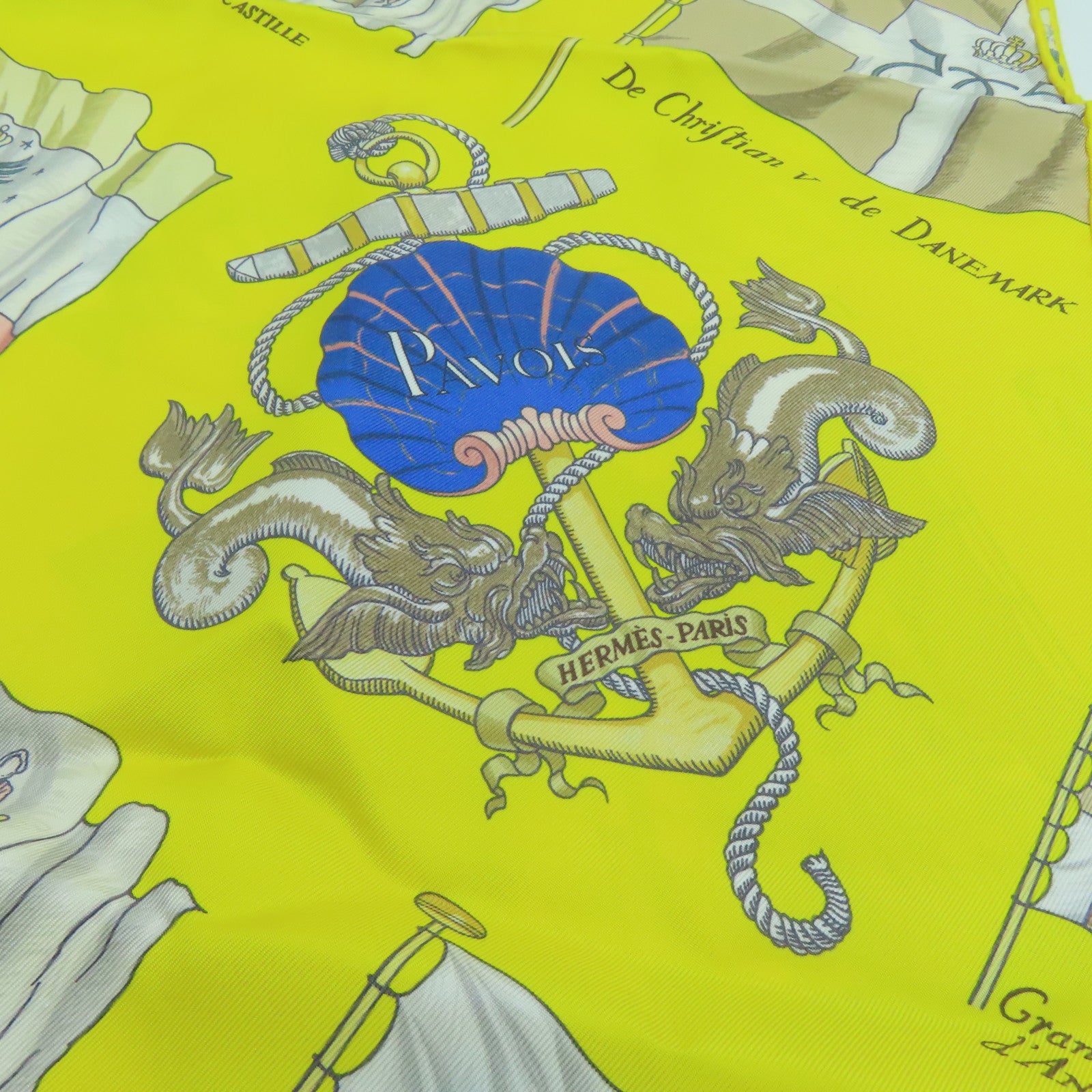 HERMES 絲質Maxi Twilly Scarf絲巾黃色