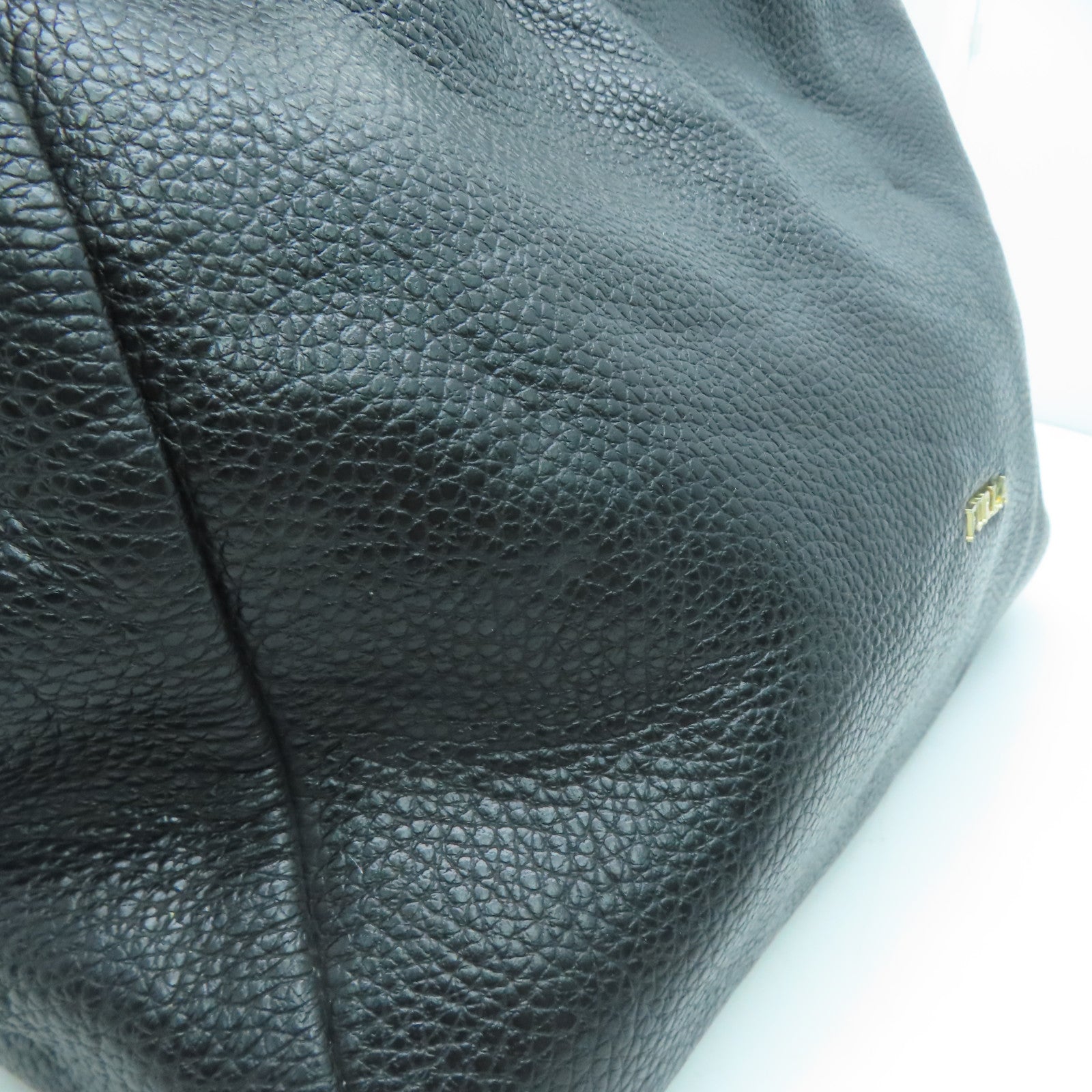 Furla 皮革Shoulder Bag金扣肩背袋黑色
