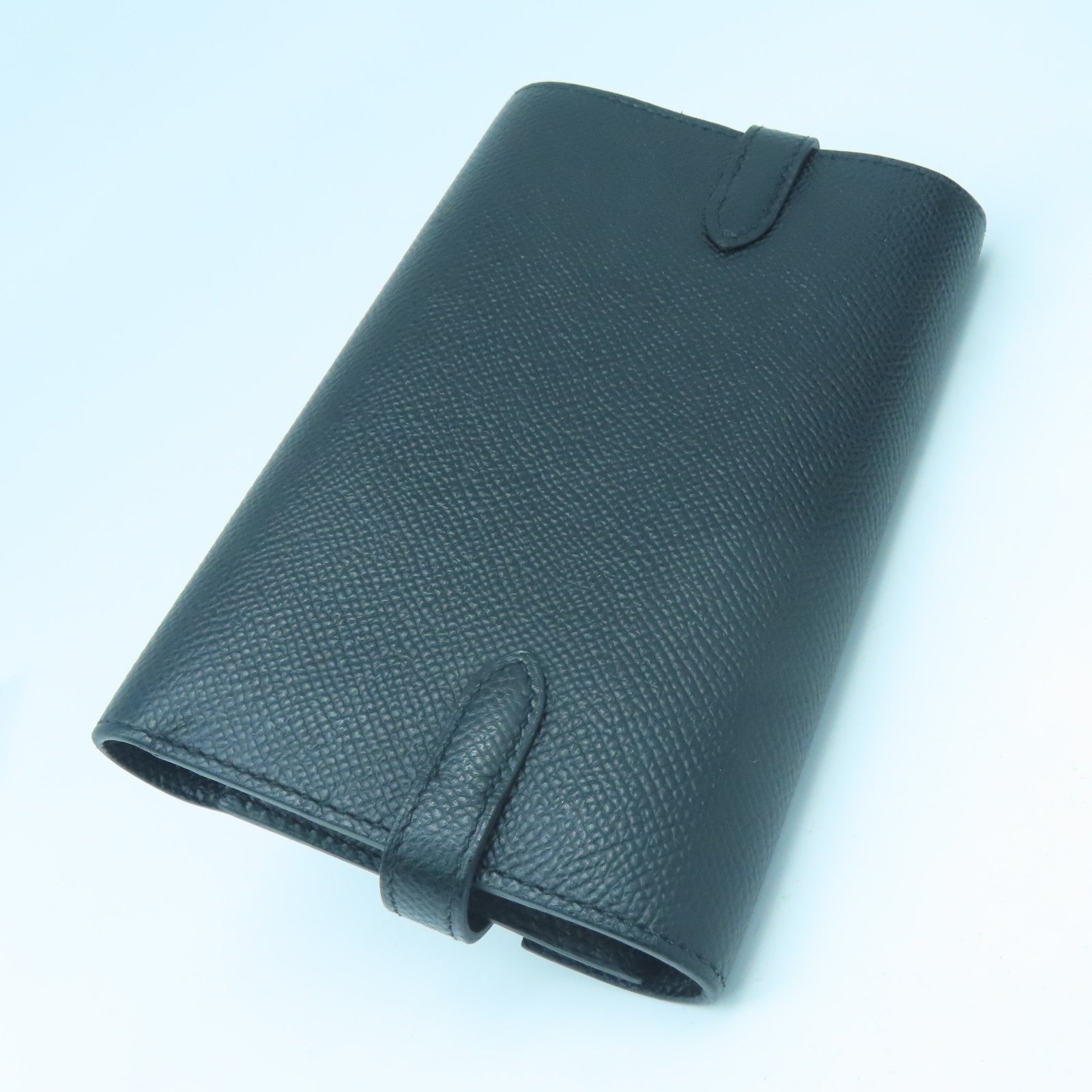HERMES Epsom Leather Kelly Wallet Gold Buckle Wallet Black