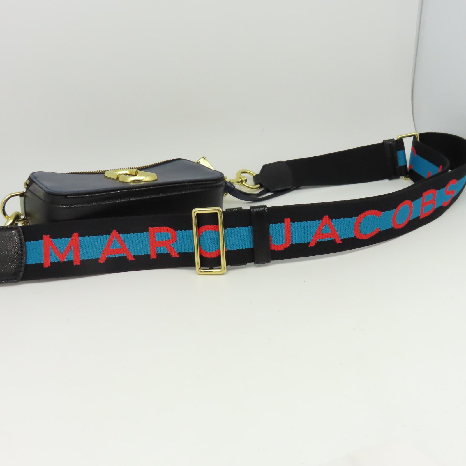 MARC JACOBS 牛皮皮革Shoulder Bag金扣肩背袋深藍色