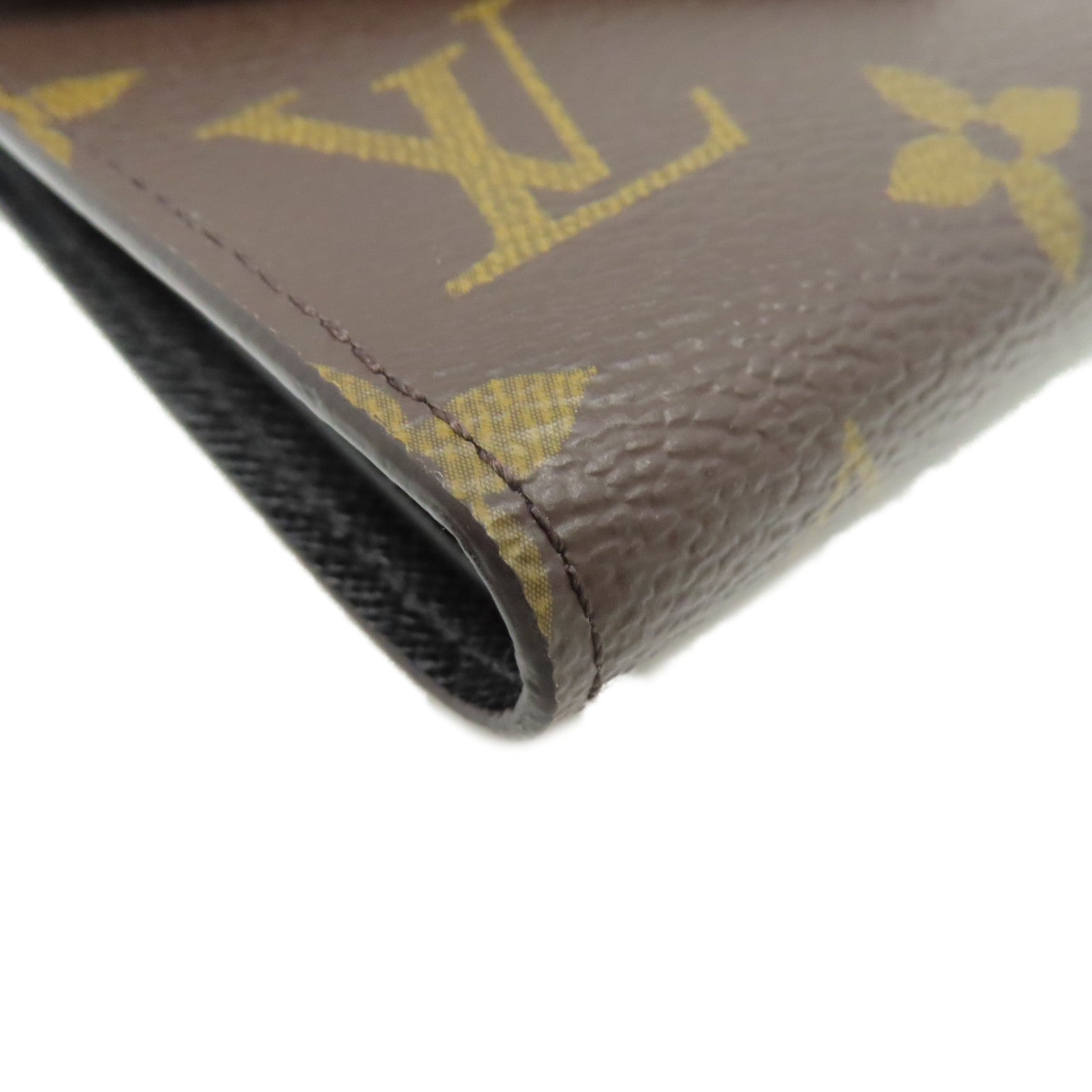 LOUIS VUITTON Monogram Reverse Victorine Mini Wallet 金扣短錢包啡色