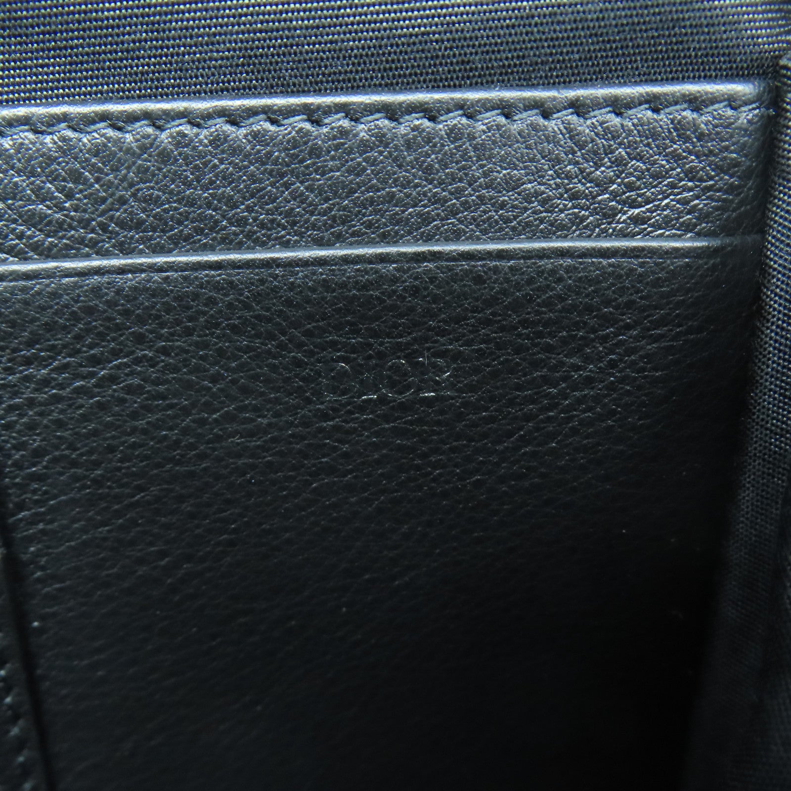 Dior 帆布Pouch With Strap銀扣肩背袋黑色/藍色