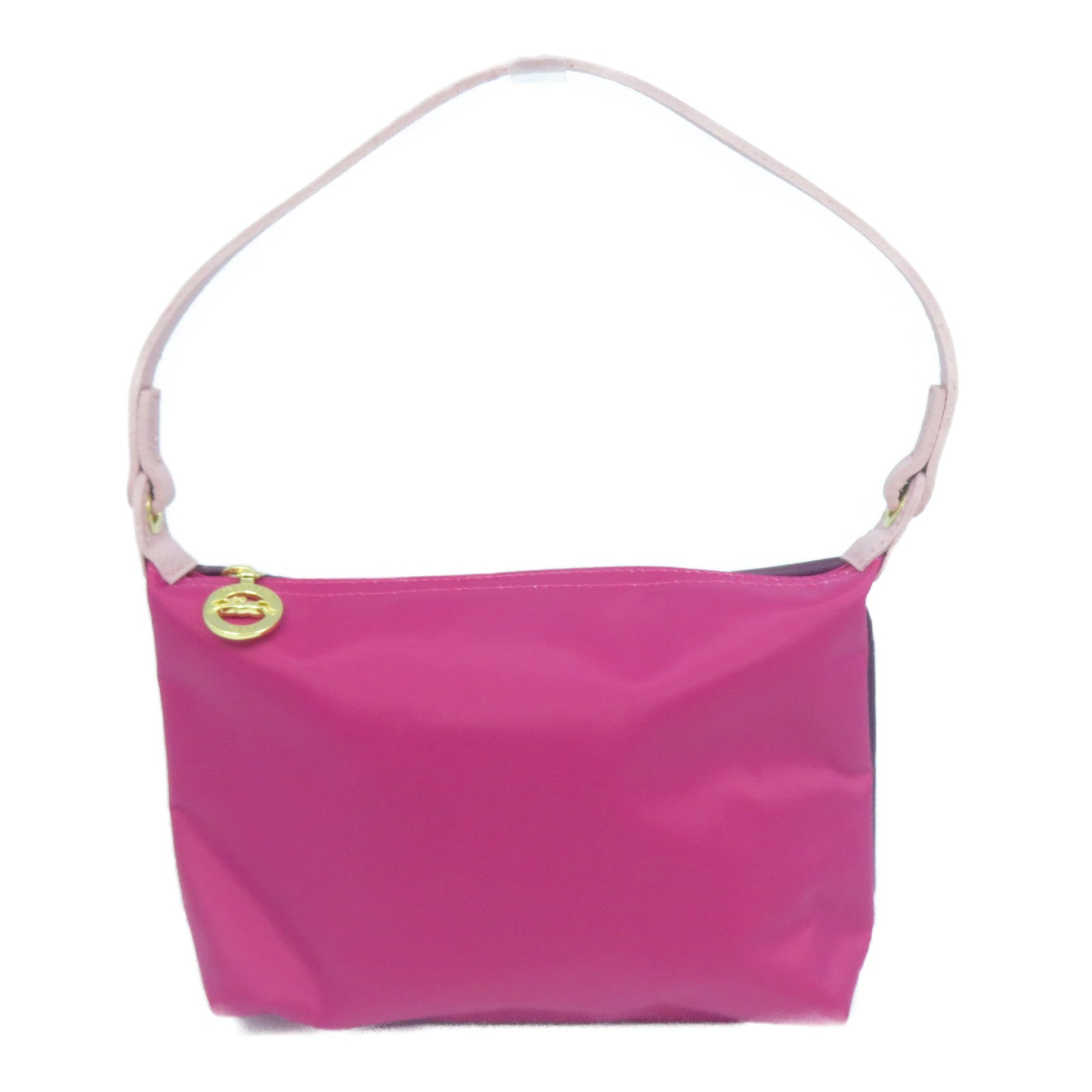 Longchamp 尼龍/皮革Handbag金扣手挽袋粉紅色/紫色