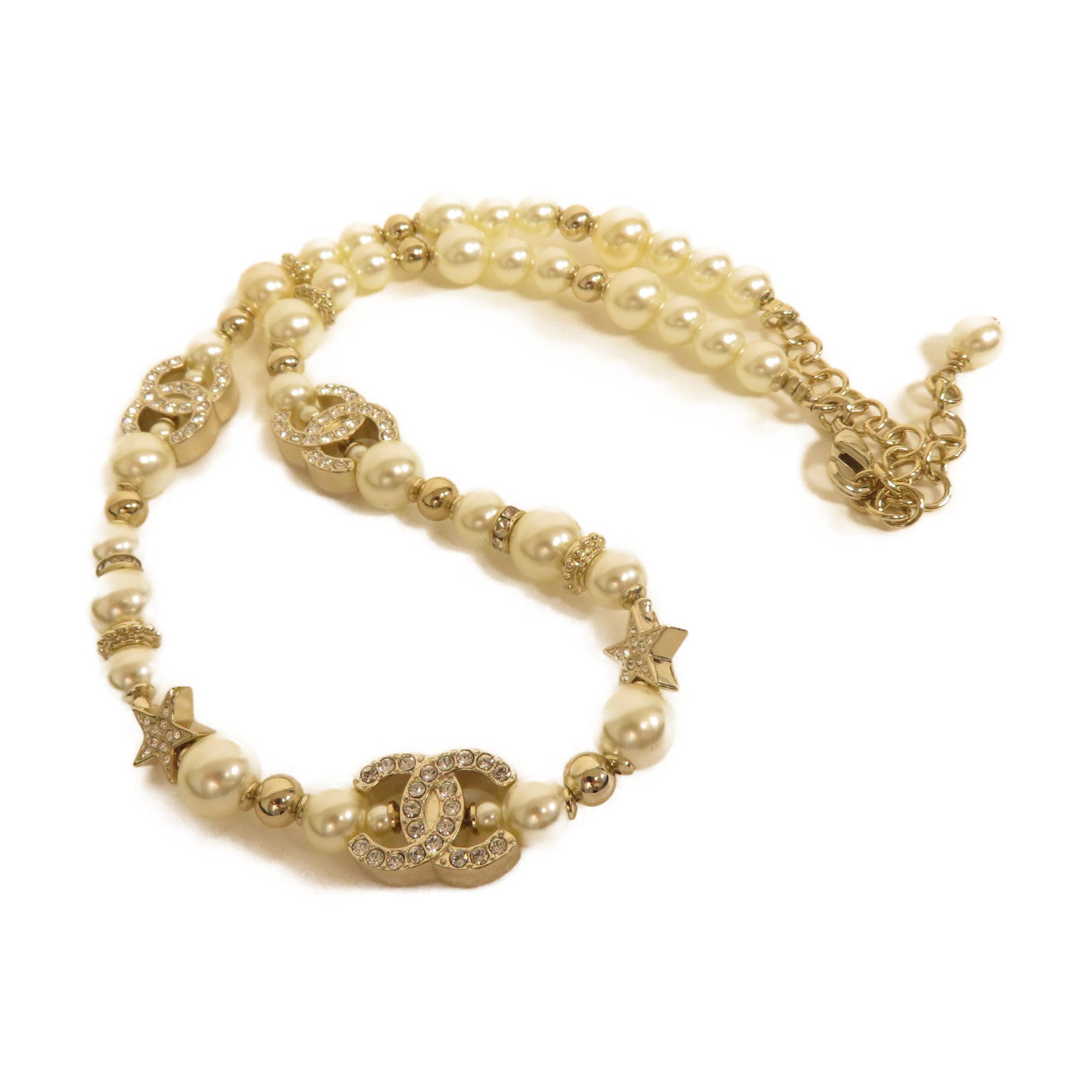 CHANEL 金屬/仿珍珠Necklace項鍊金色
