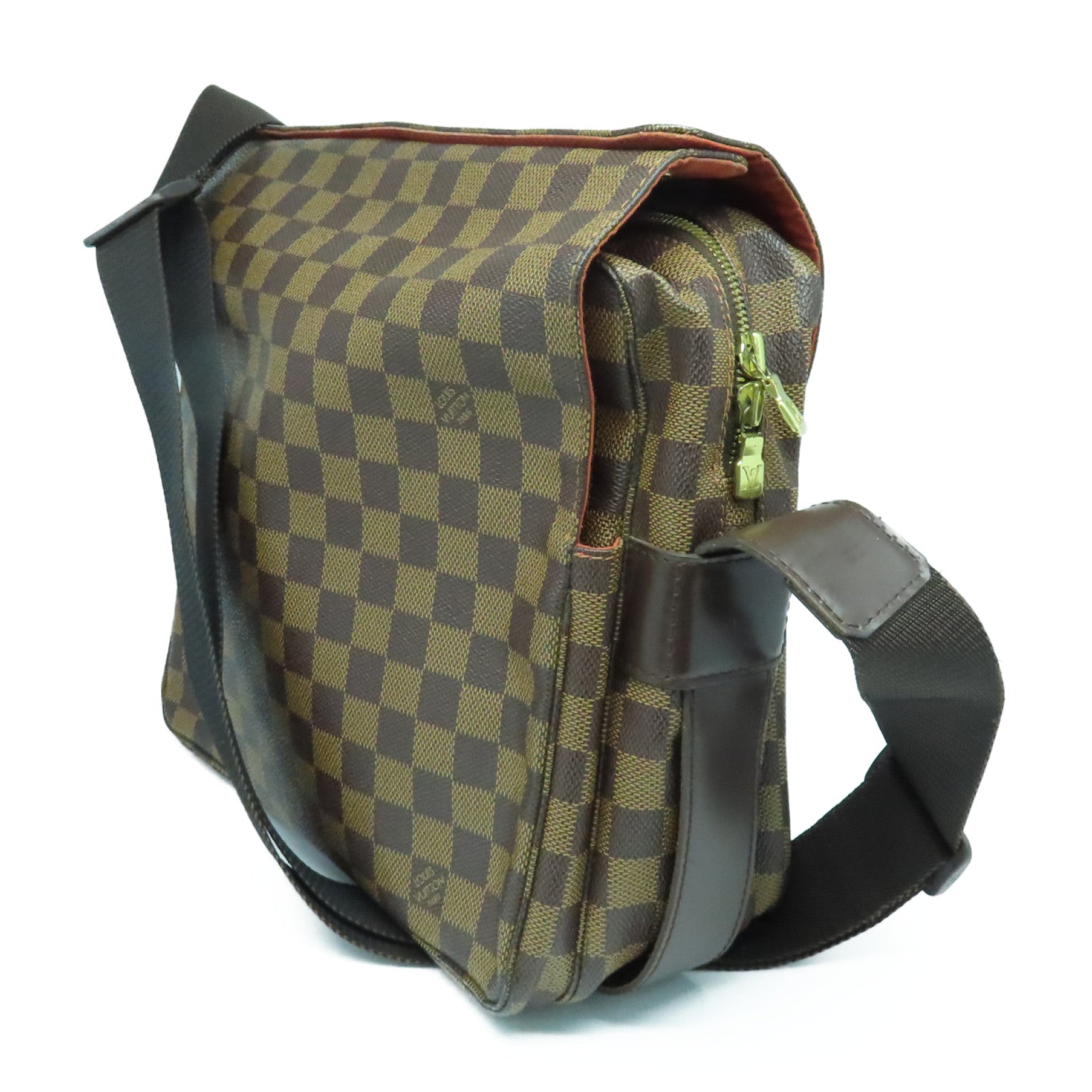 LOUIS VUITTON Damier Naviglio金扣肩背袋啡色