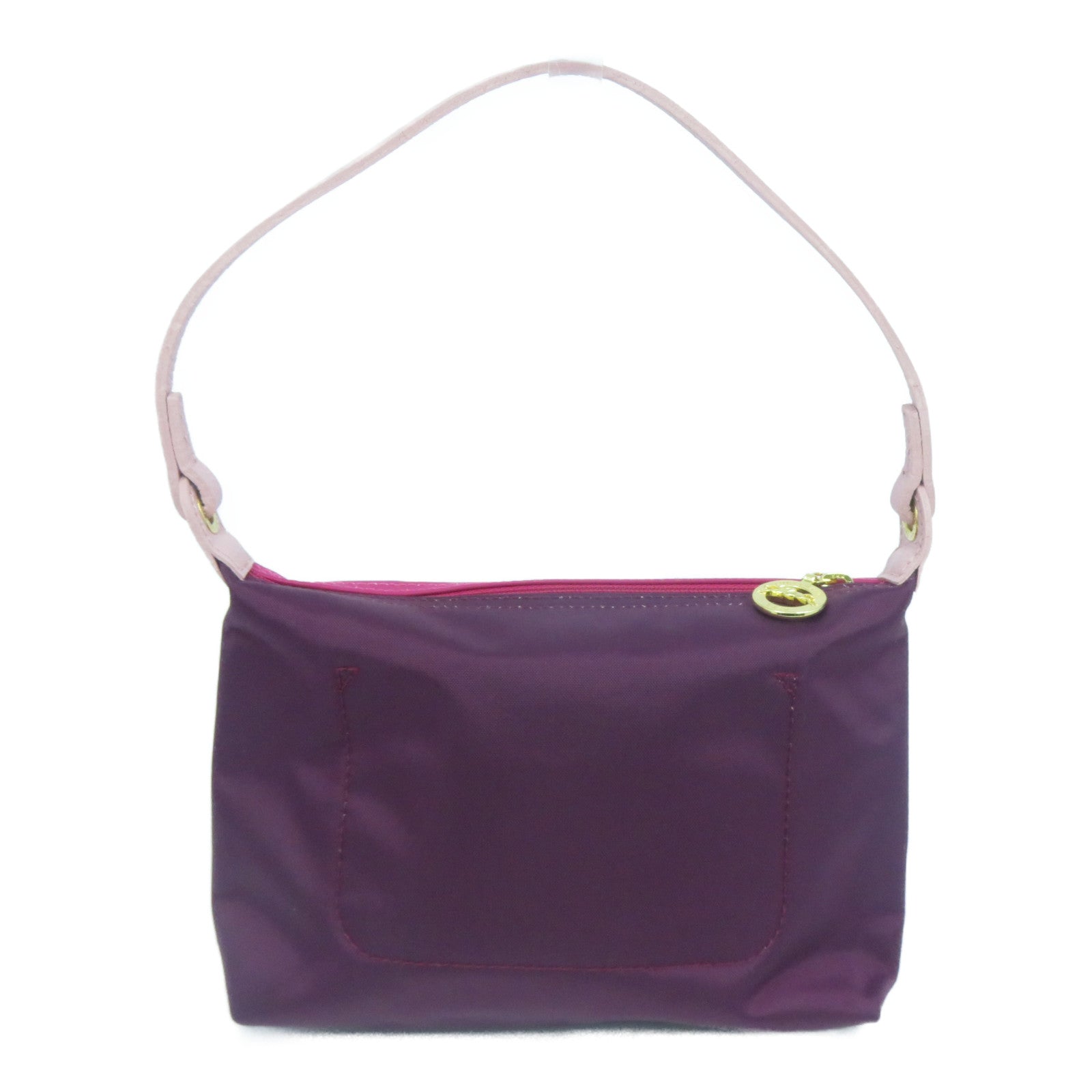 Longchamp 尼龍/皮革Handbag金扣手挽袋粉紅色/紫色