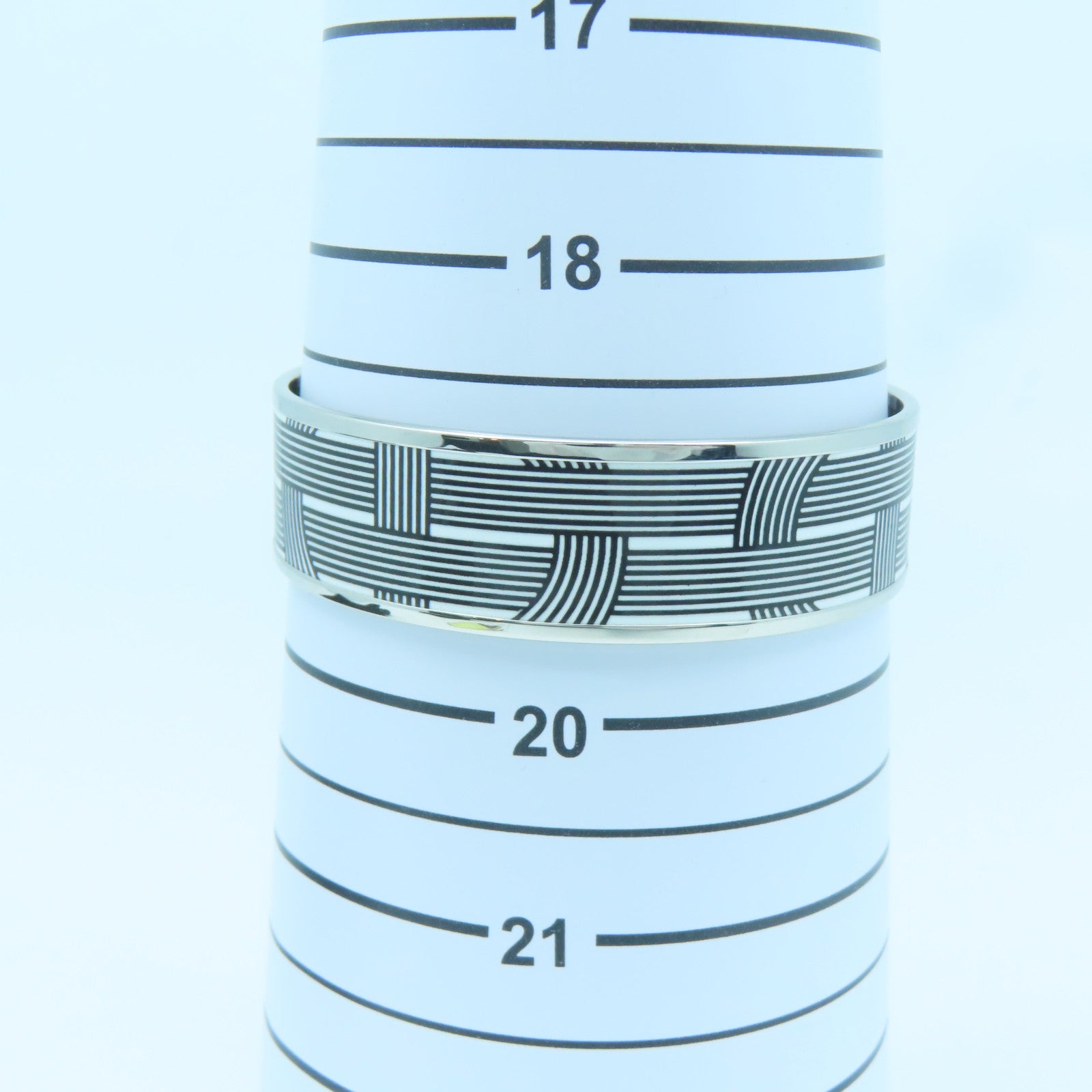HERMES Metal Bangle Bangle Black/White/Silver