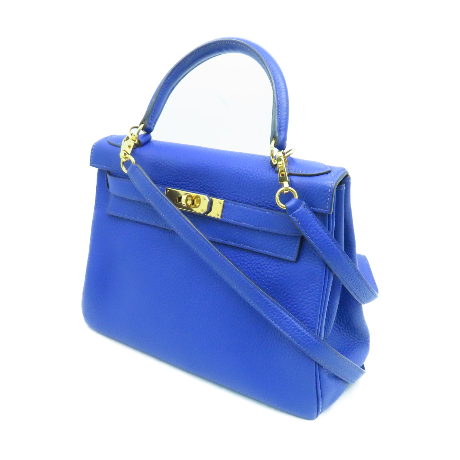 HERMES Taurillon Clemence皮革Kelly 28手挽袋蓝色