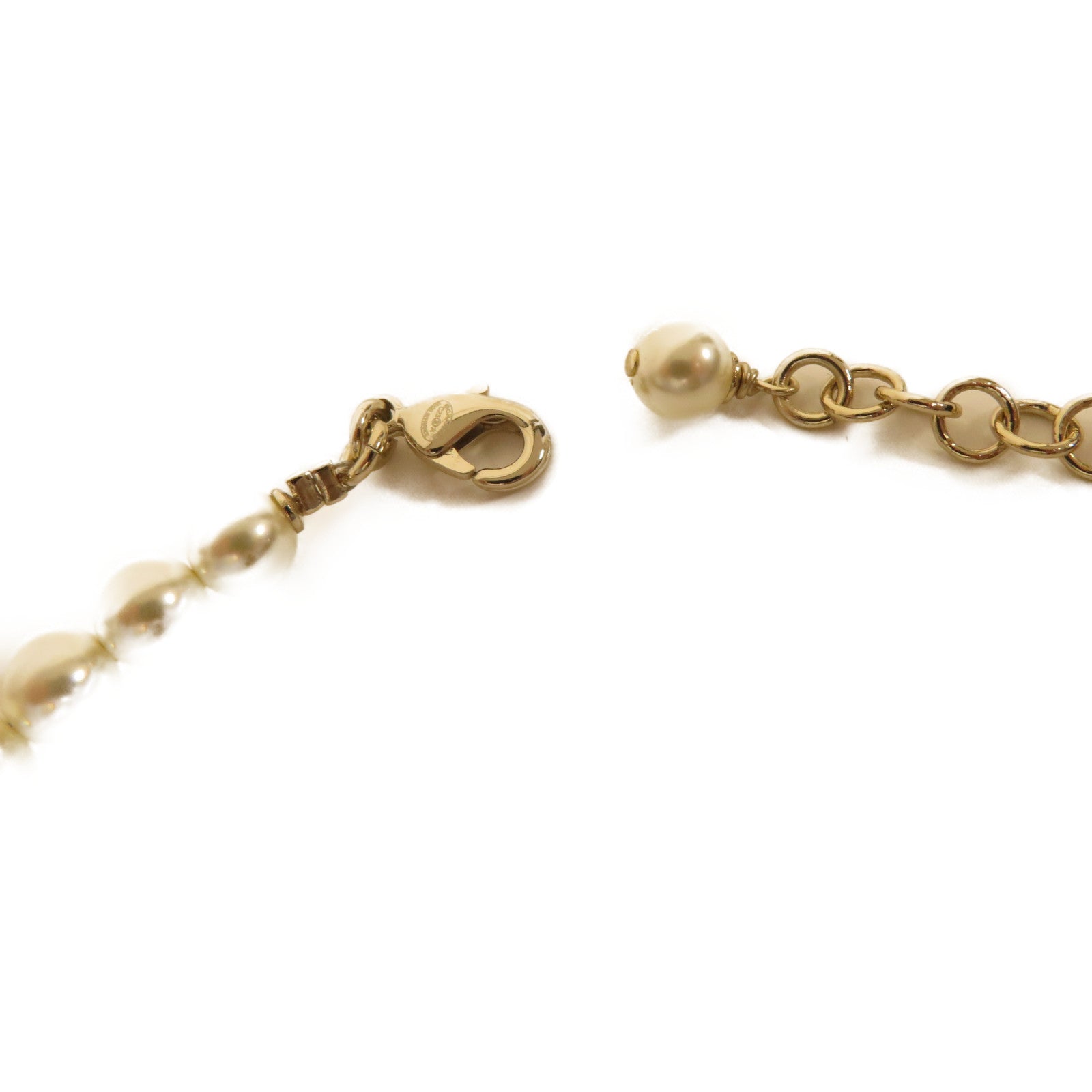 CHANEL 金屬/仿珍珠Necklace項鍊金色