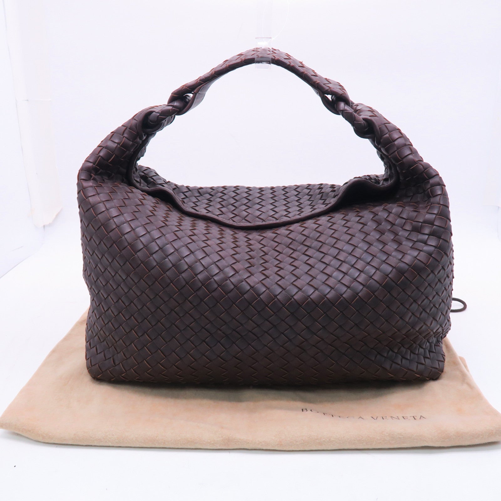 BOTTEGA VENETA 牛皮皮革Shoulder Bag金扣肩背袋棕色