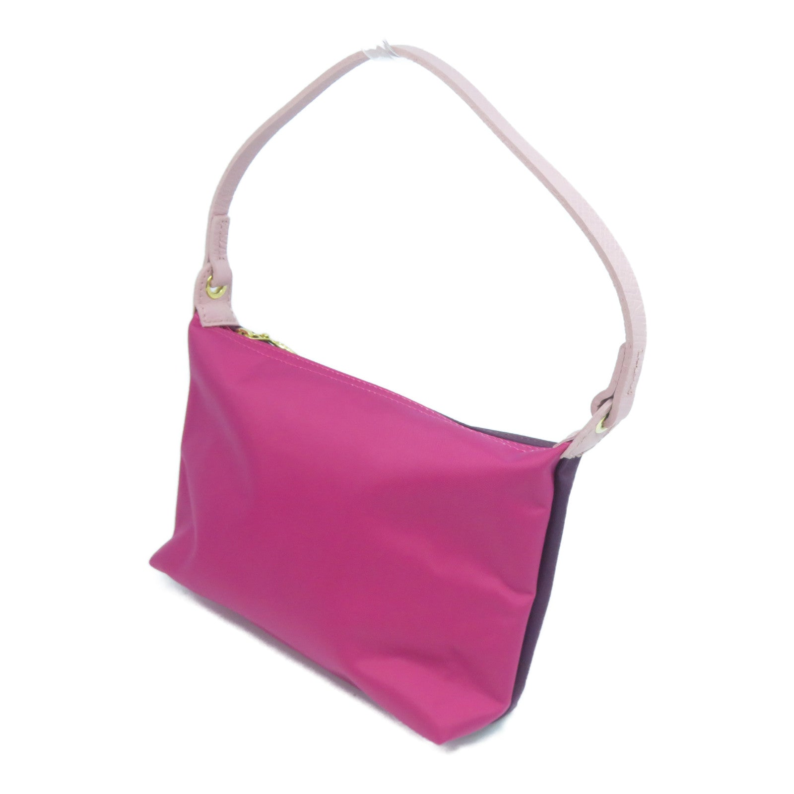 Longchamp 尼龍/皮革Handbag金扣手挽袋粉紅色/紫色