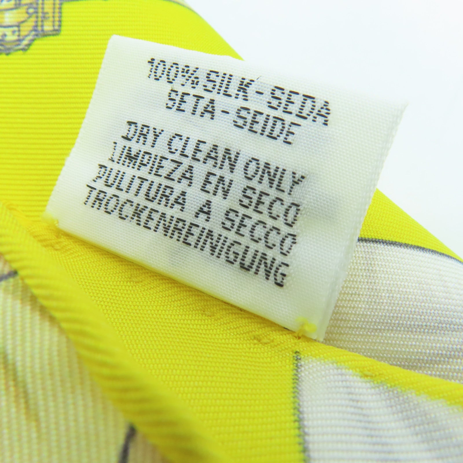 HERMES 絲質Maxi Twilly Scarf絲巾黃色