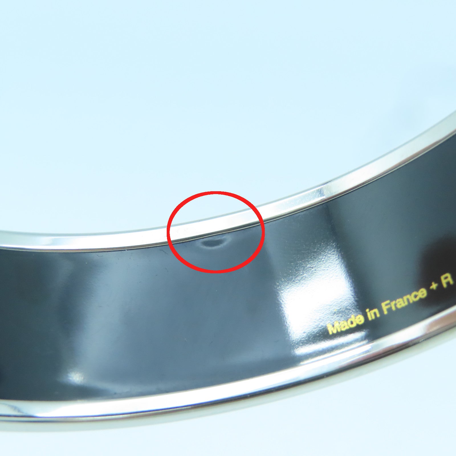 HERMES Metal Bangle Bangle Black/White/Silver