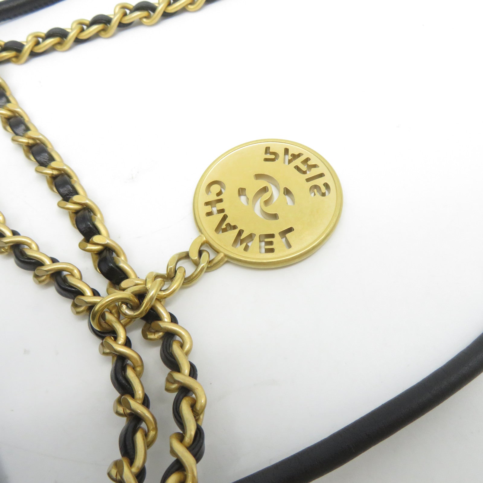 CHANEL 菱格牛皮皮革2 Way Chain Shoulder金扣鏈帶手挽肩背兩用袋黑色