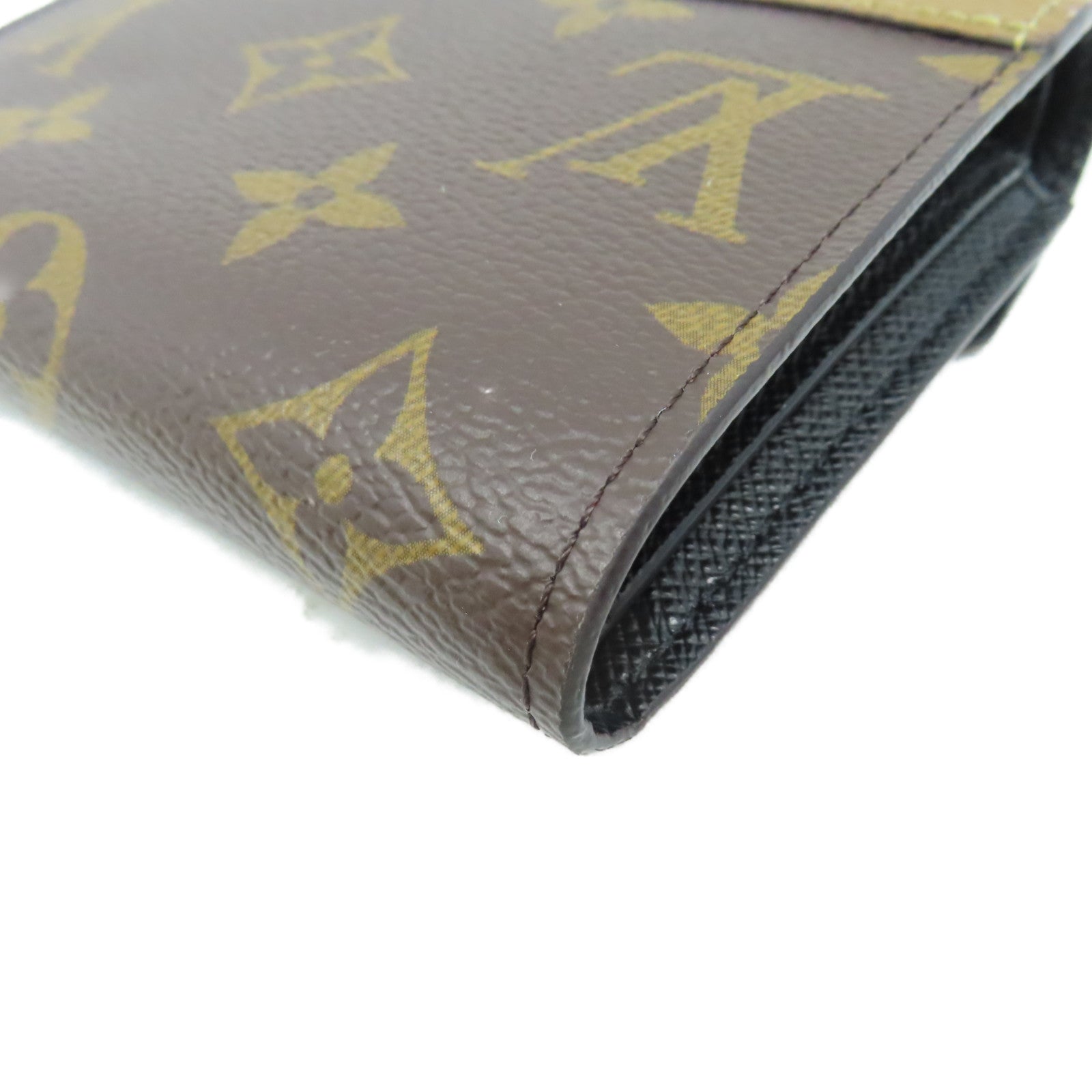 LOUIS VUITTON Monogram Reverse Victorine Mini Wallet 金扣短錢包啡色