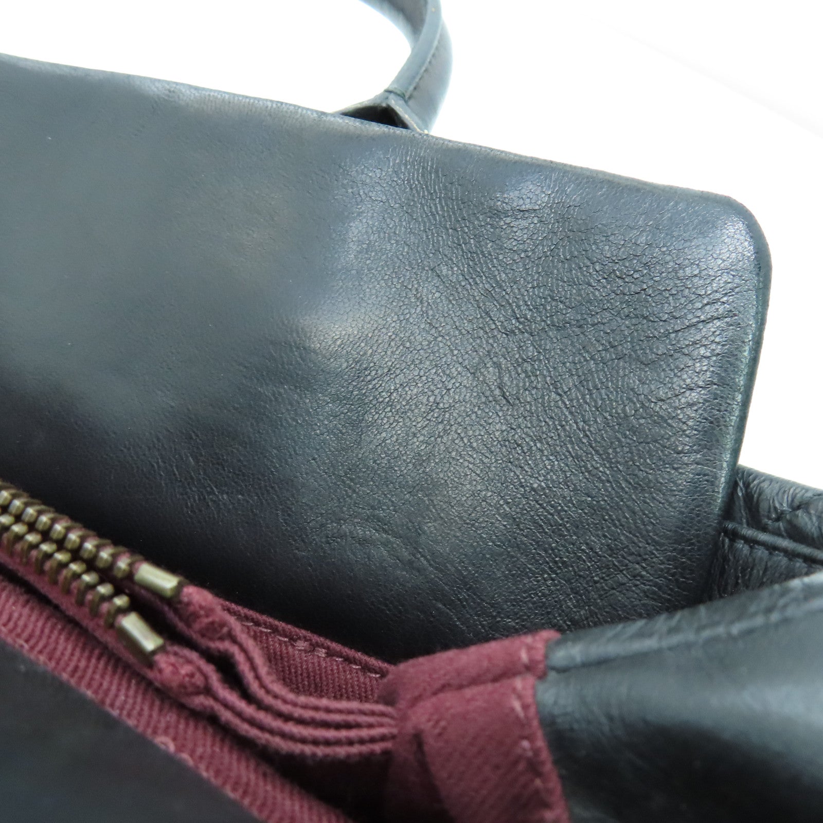 CHANEL 菱格牛皮皮革Shoulder Bag金扣手挽肩背两用袋黑色