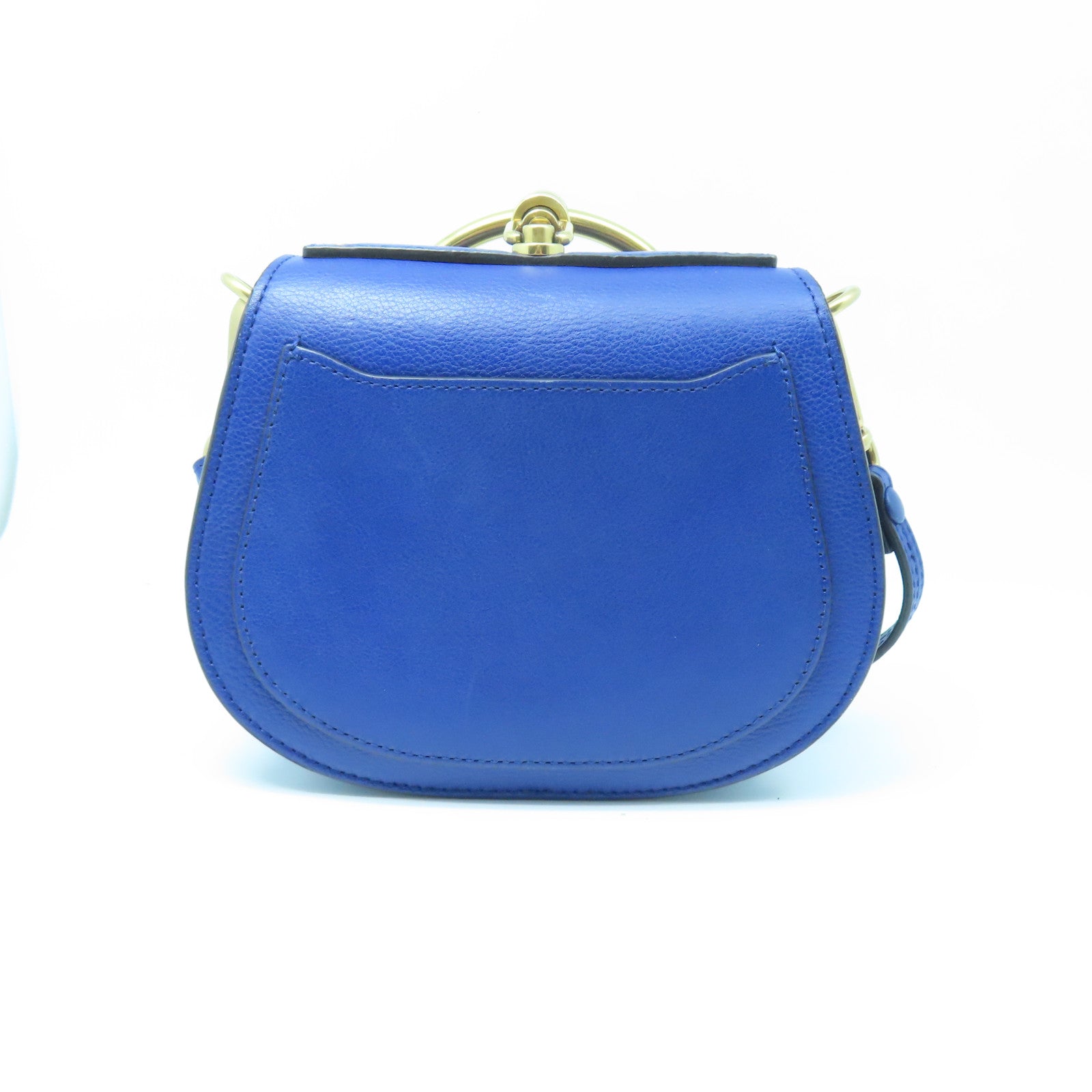 Chloe Leather Bracelet Nile Gold Buckle Shoulder Bag Blue