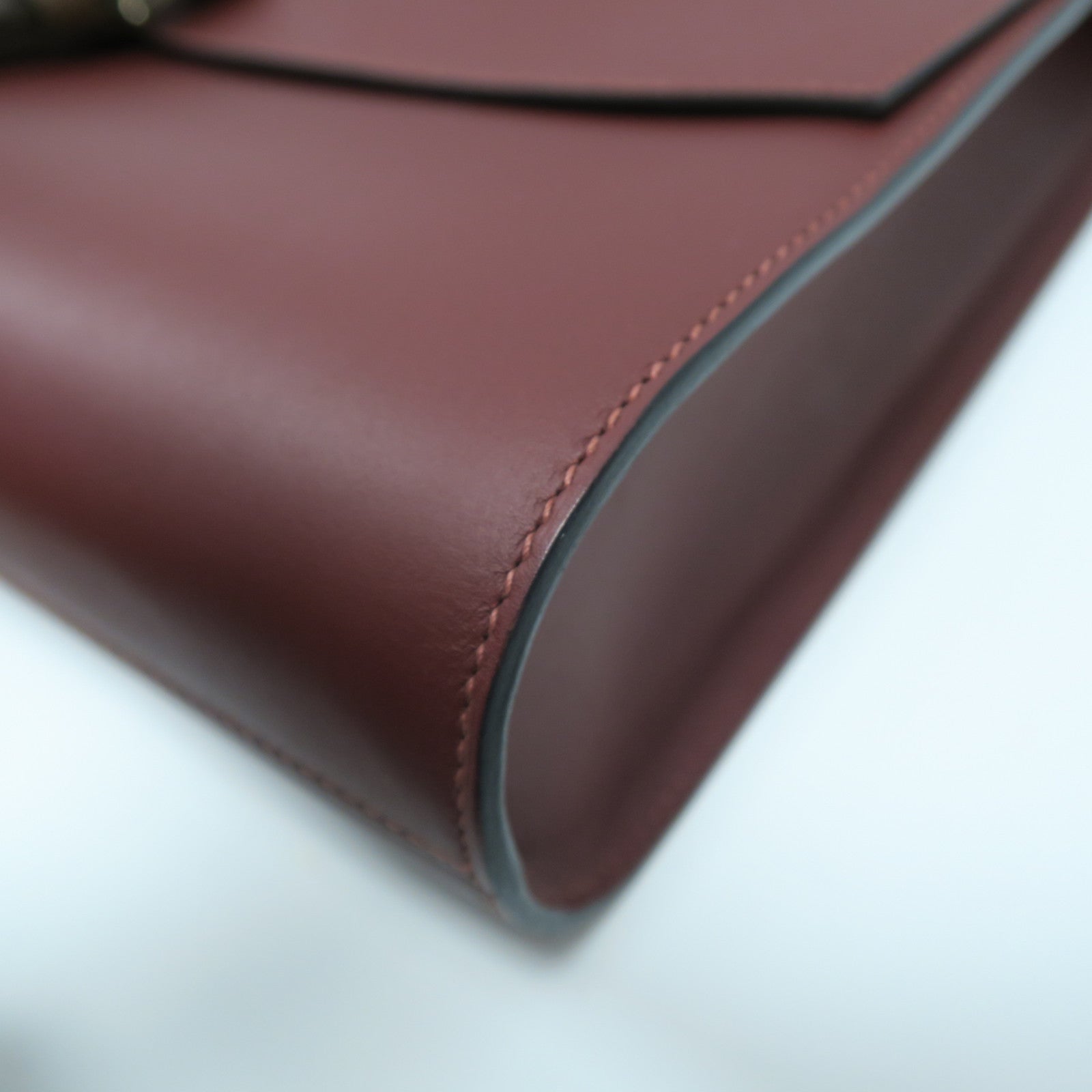 HERMES Swift皮革/Sombrero皮革Etriviere II銀扣手挽袋Rough暗紅色