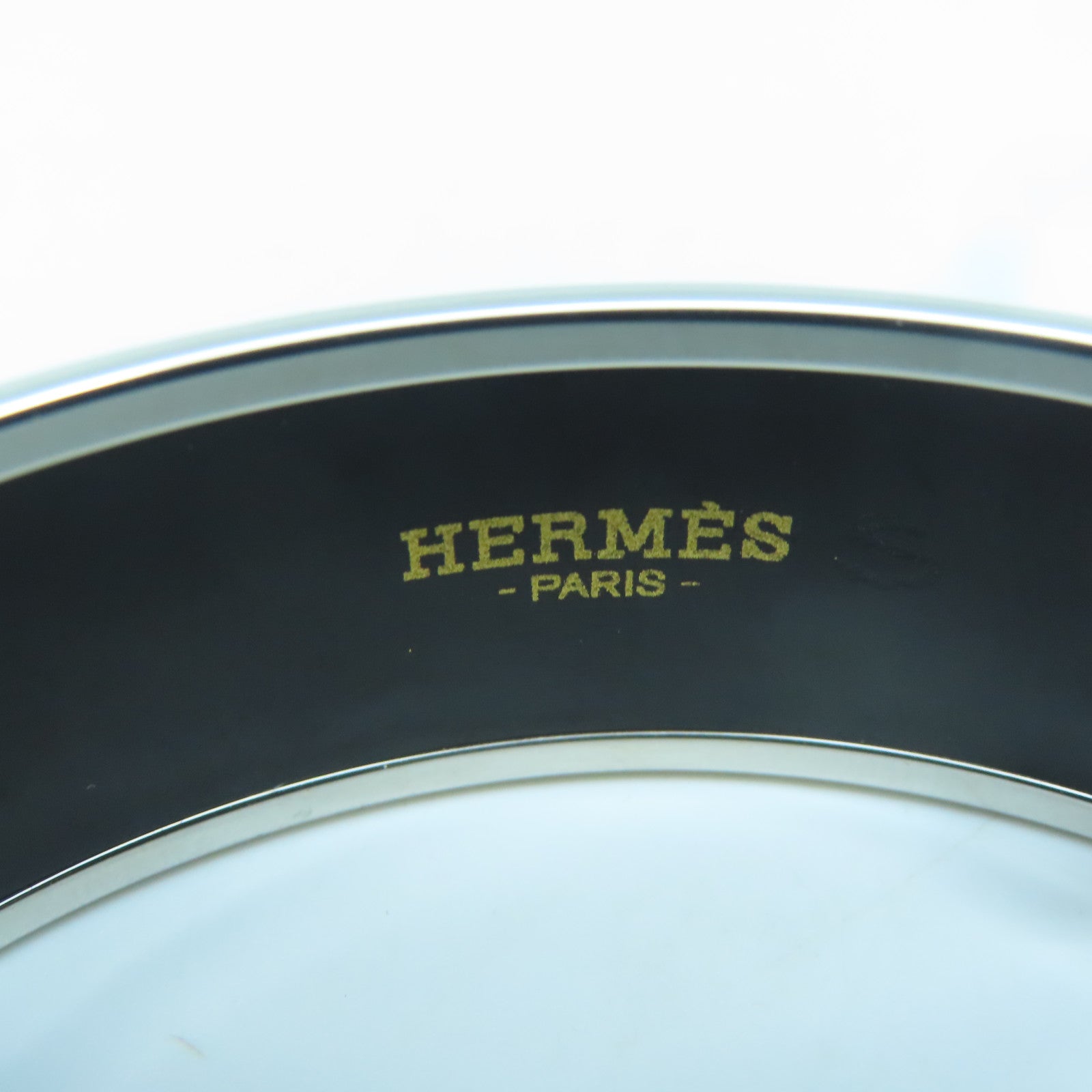 HERMES Metal Bangle Bangle Black/White/Silver